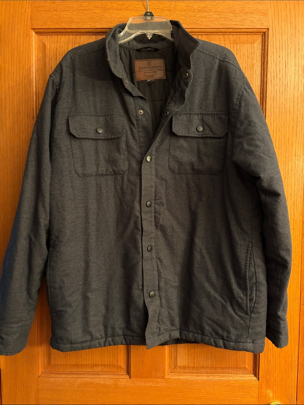 Rugged Elements Utility Jacket Mens Size Large Snap Shirt Grey Costco Outdoor